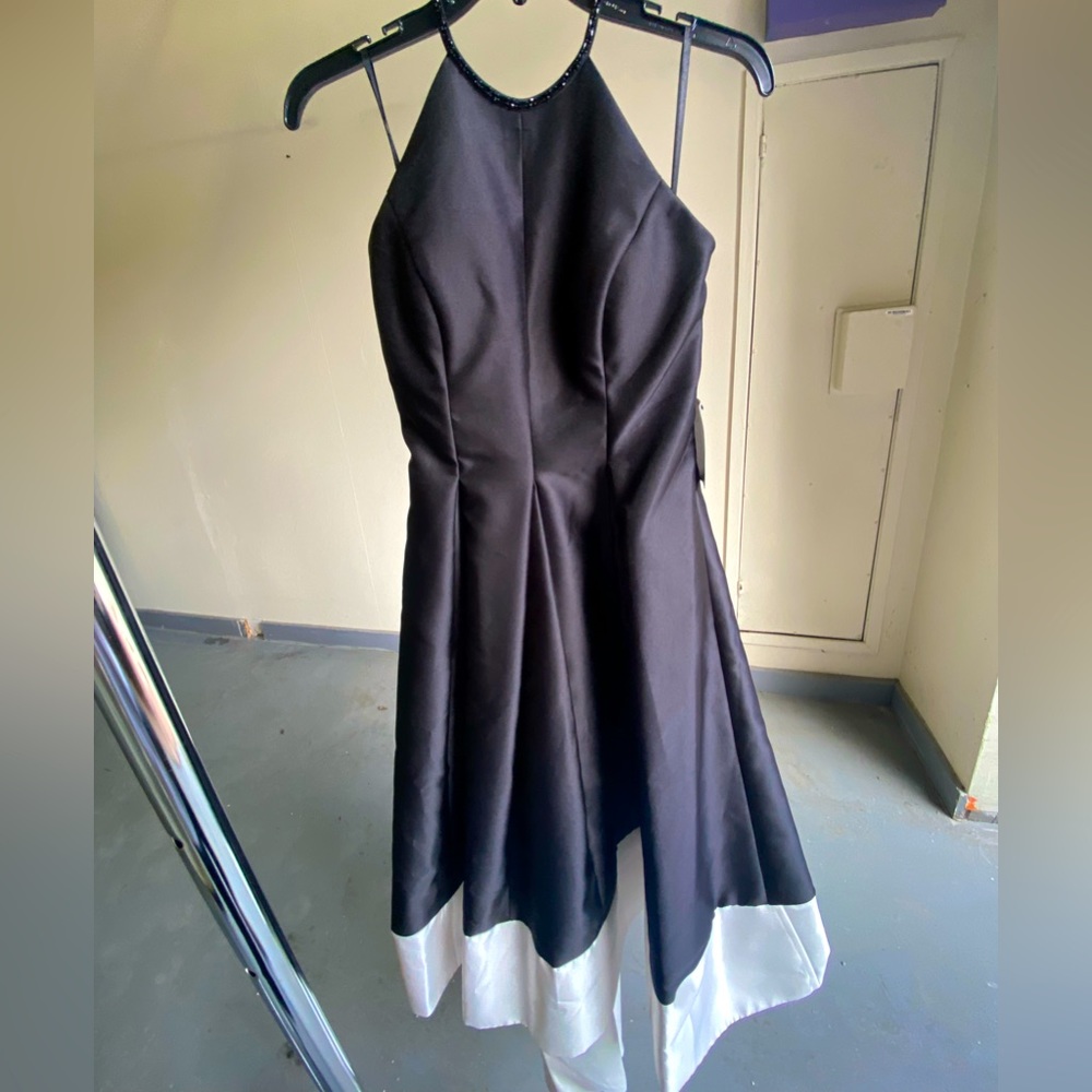 Formal Maxi Black & White Silk Dress